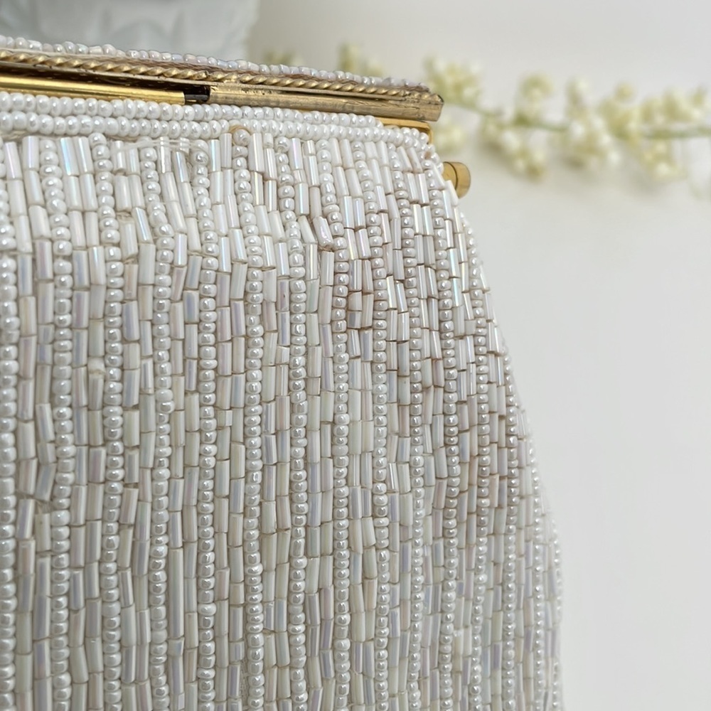 Rare Hand Breaded Vintage Clutch Bag Purse Read - Picture 10 of 16